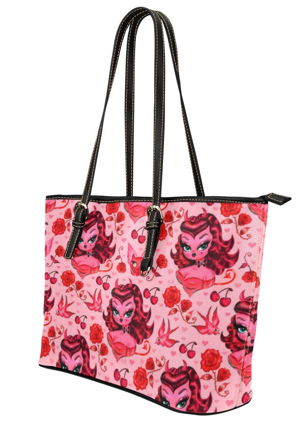 Devil Dolly with Roses and Cherries  • Purse Tote • PRE-ORDER