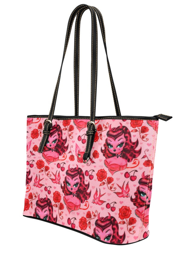 Devil Dolly with Roses and Cherries  • Purse Tote