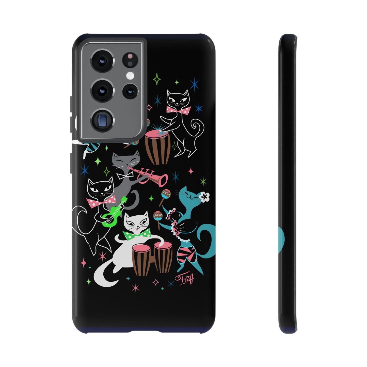 Mambo Kitties Band on Black • Tough Phone Case