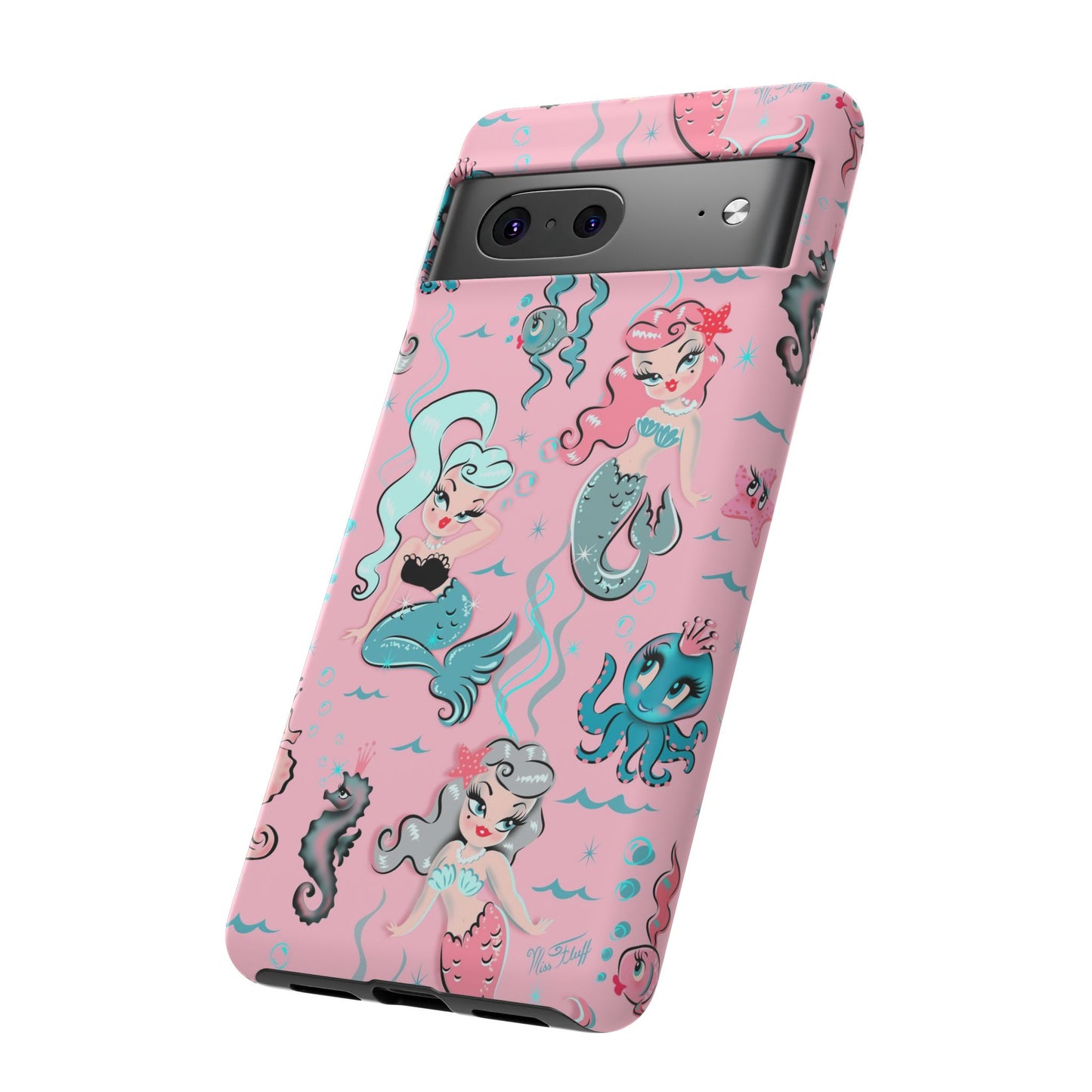 Babydoll Mermaids on Pink • Tough Phone Case