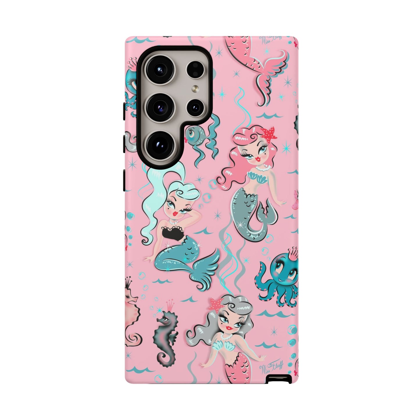 Babydoll Mermaids on Pink • Tough Phone Case