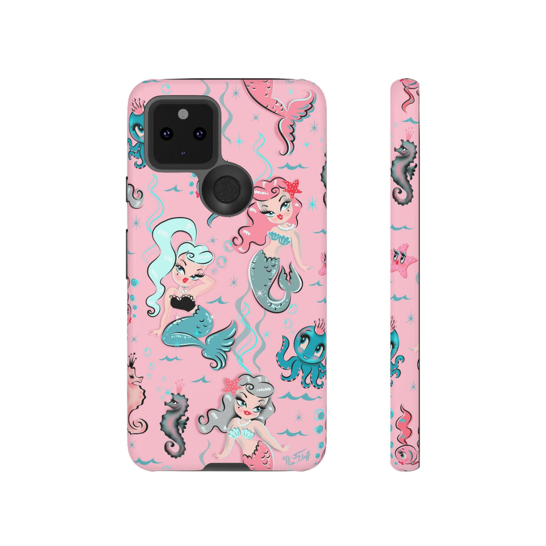 Babydoll Mermaids on Pink • Tough Phone Case