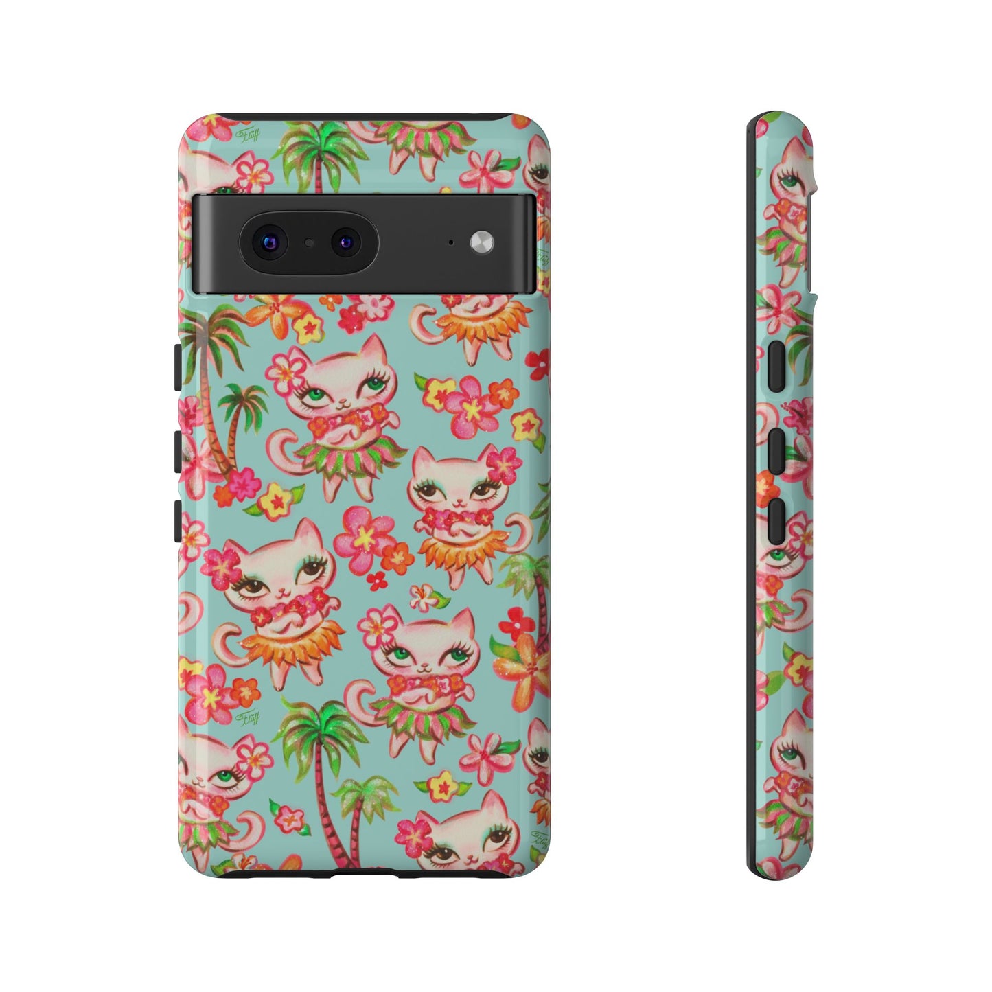 Hula Kitties Aqua • Tough Phone Case