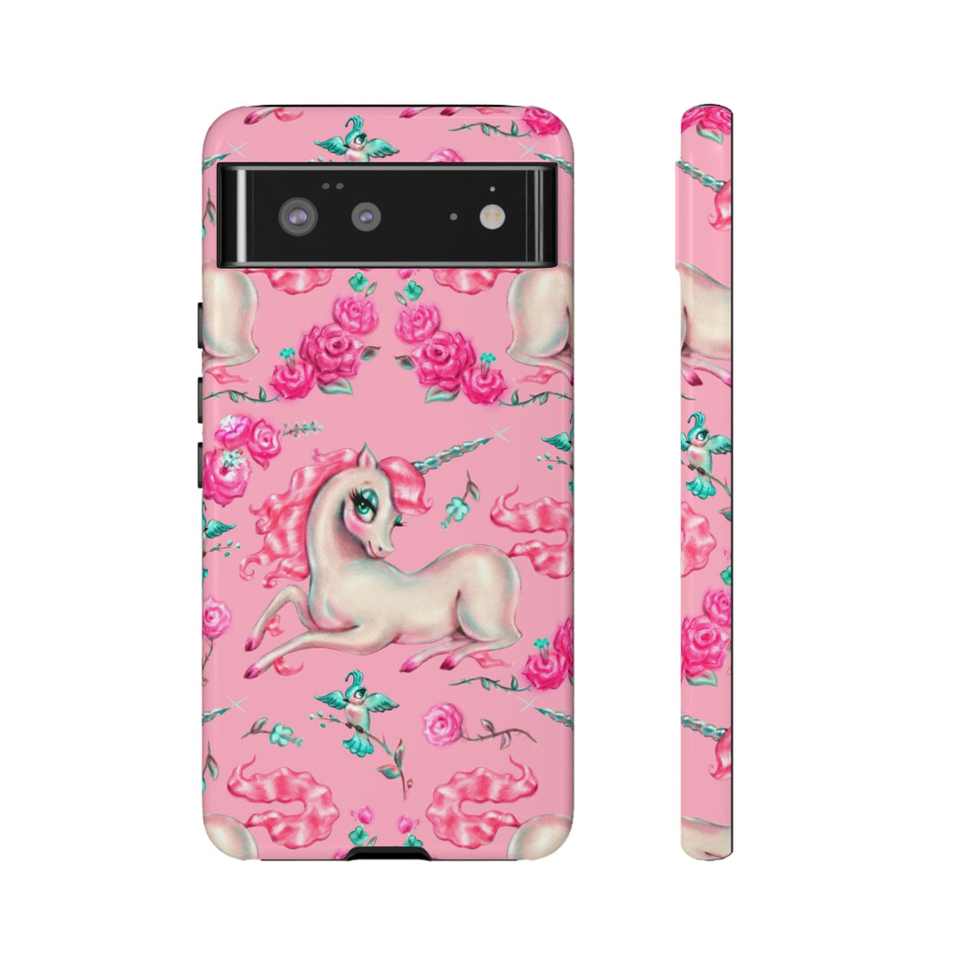 Unicorns and Roses on Pink • Tough Phone Case