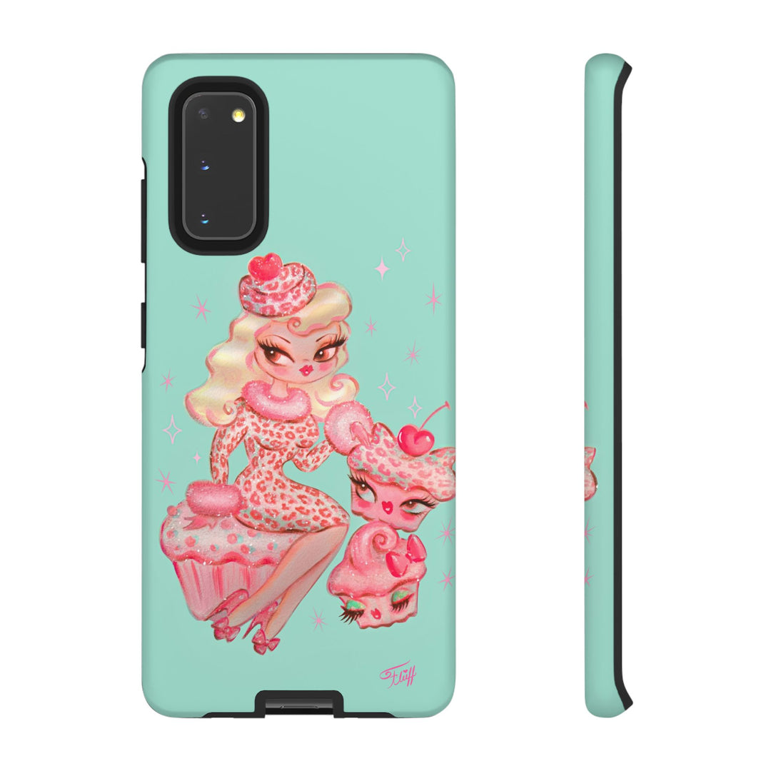 Leopard and Pink Cupcake Girl • Tough Phone Case