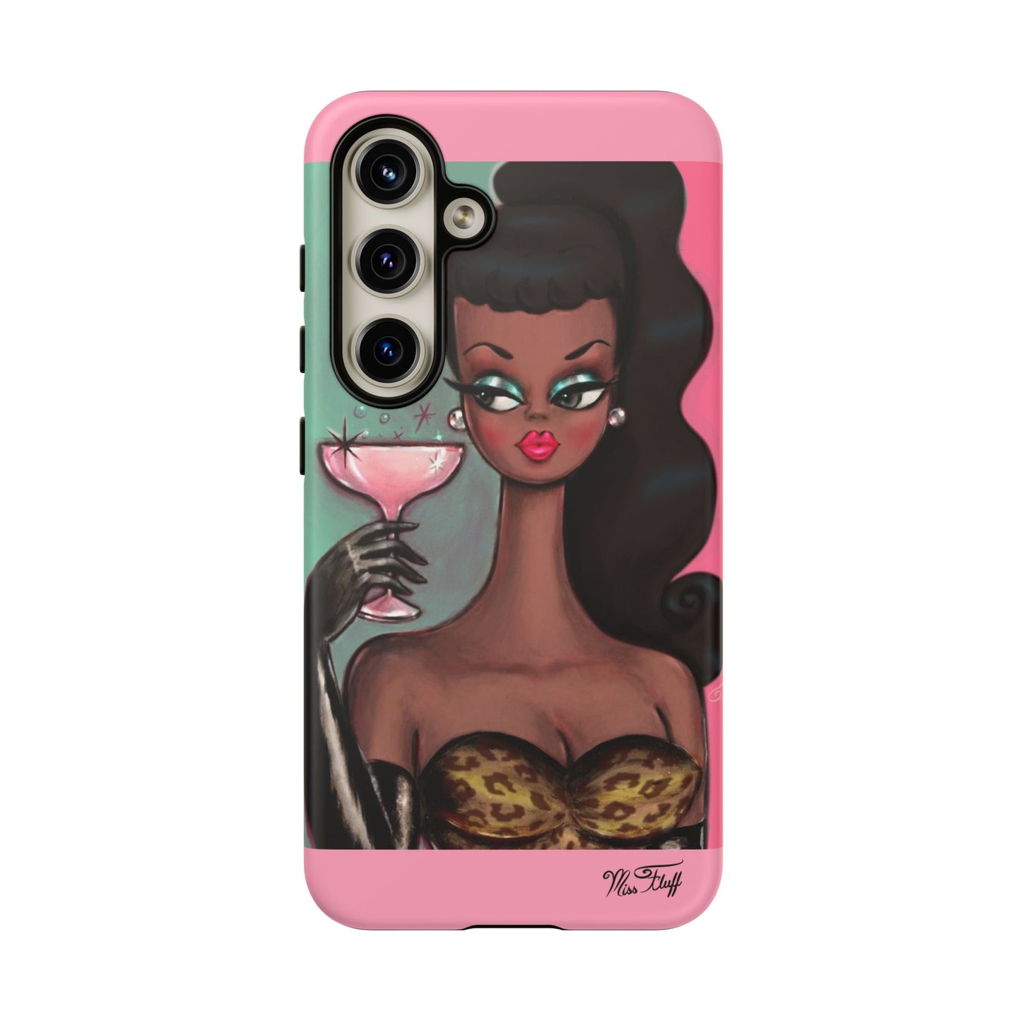 Brunette with Pink Champagne • Tough Phone Case