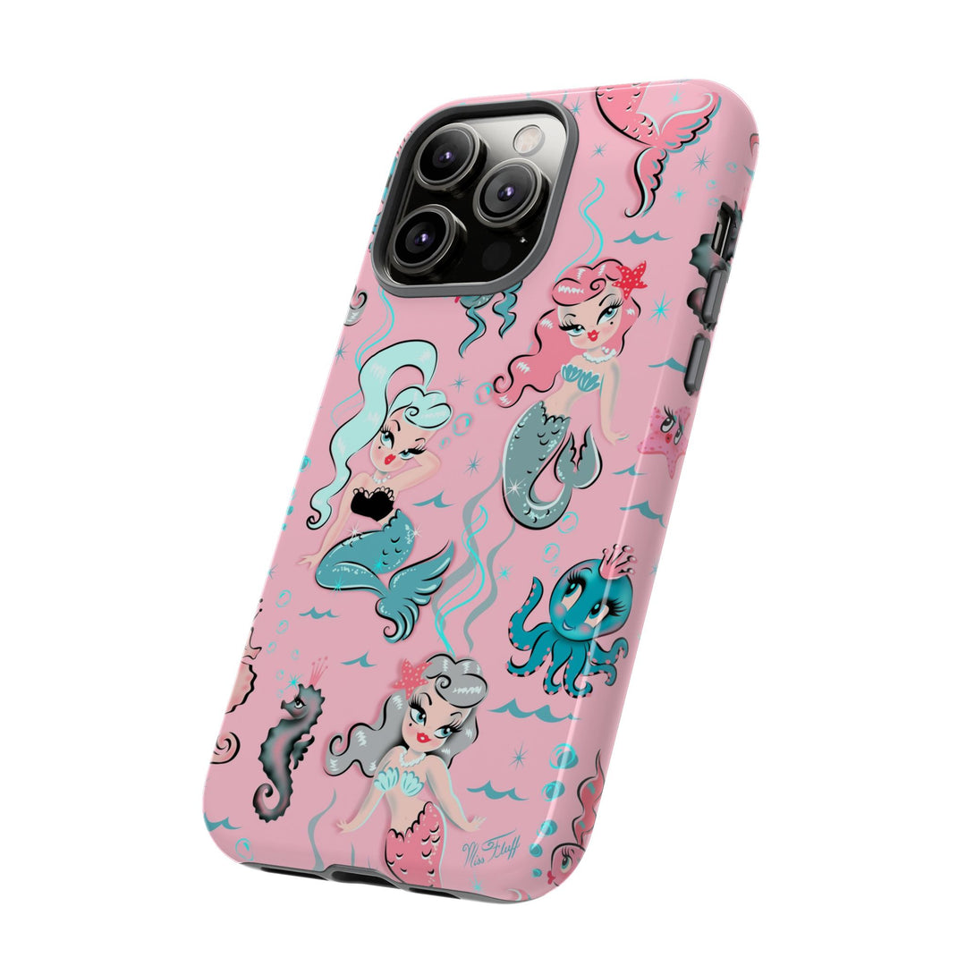 Babydoll Mermaids on Pink • Tough Phone Case