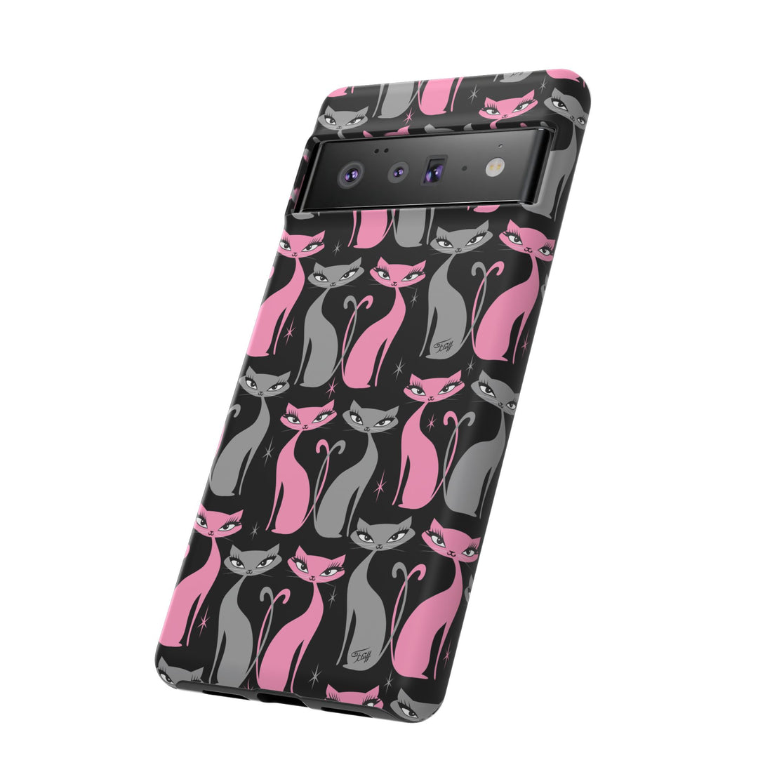 Mod Love Cats on Black • Tough Phone Case