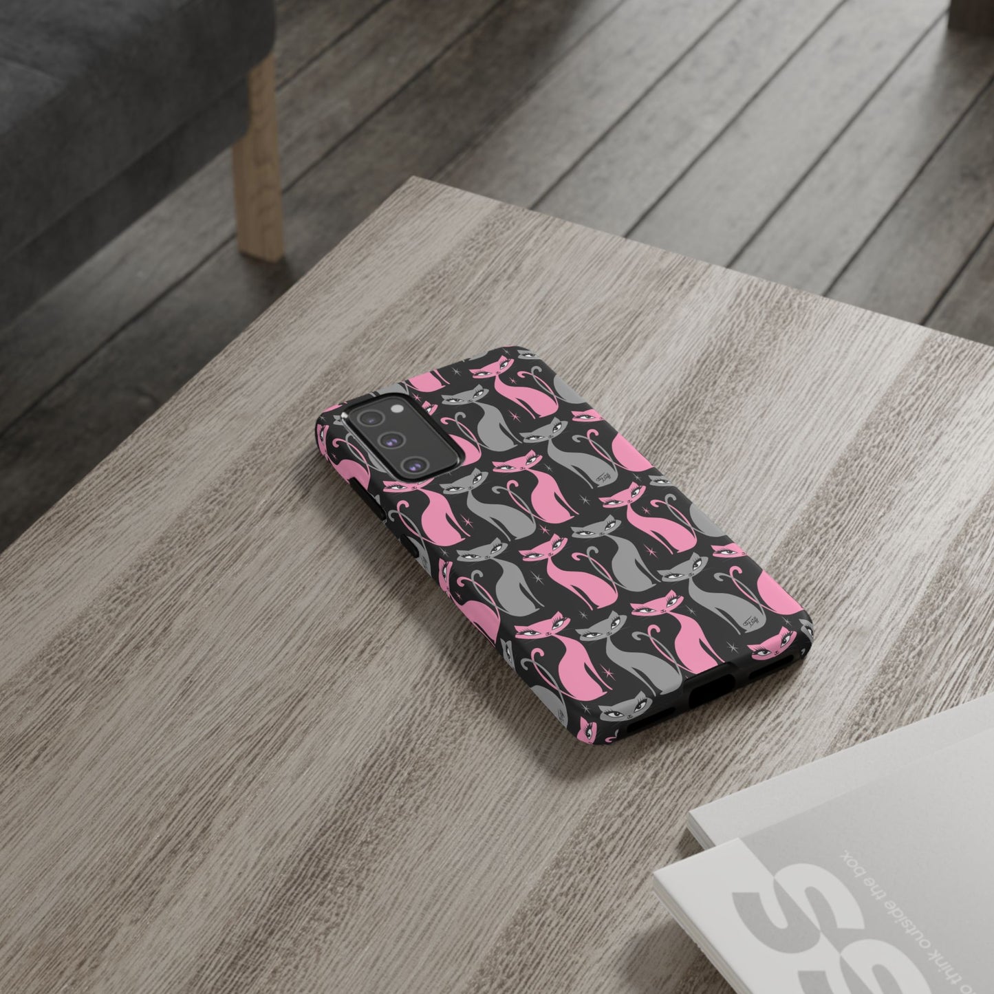 Mod Love Cats on Black • Tough Phone Case