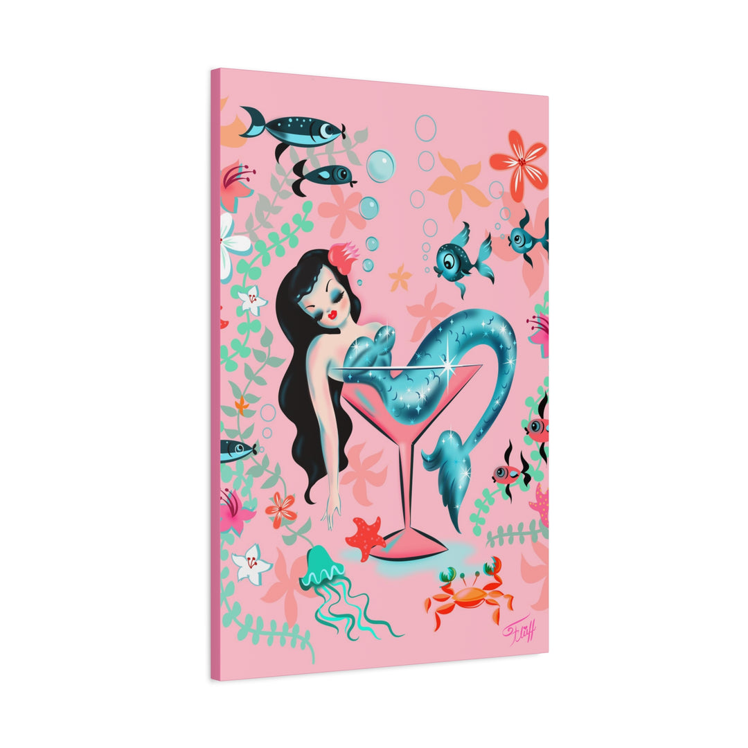 Tipsy Mermaid Peachy Pink • Canvas Gallery Wrap