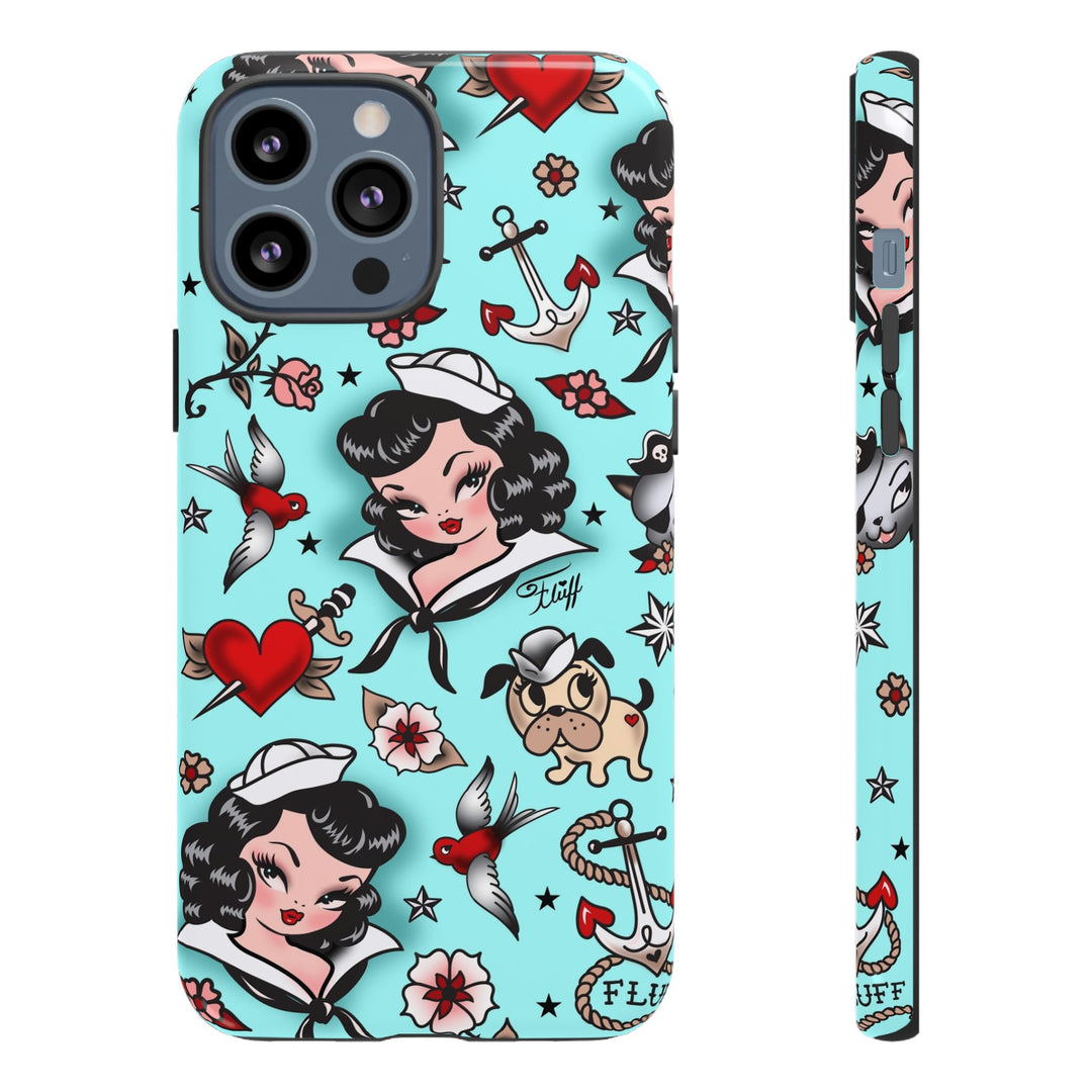 Suzy Sailor Girl on Light Blue • Phone Case