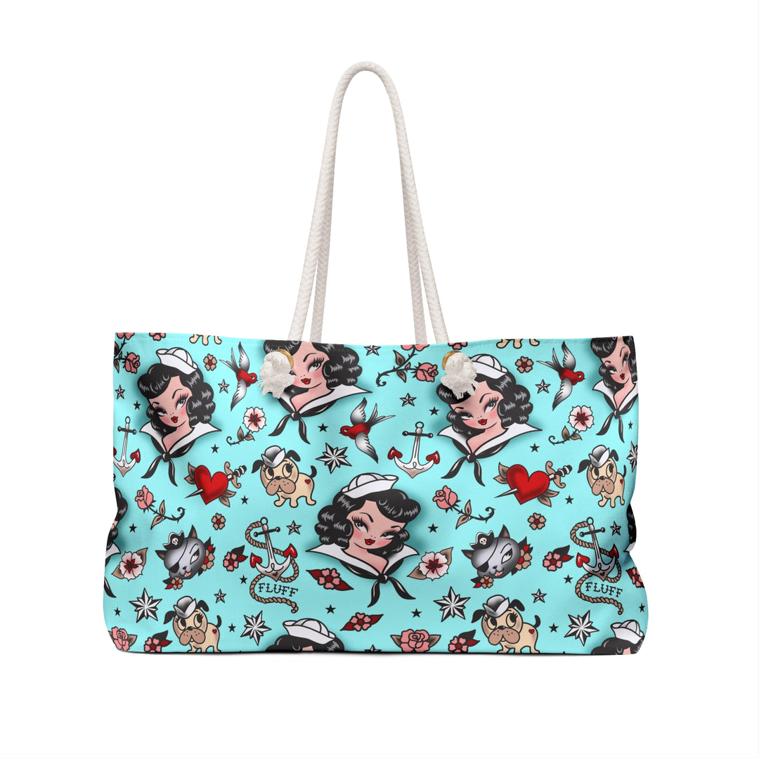 Suzy Sailor Girl on Light Blue • Weekender Bag