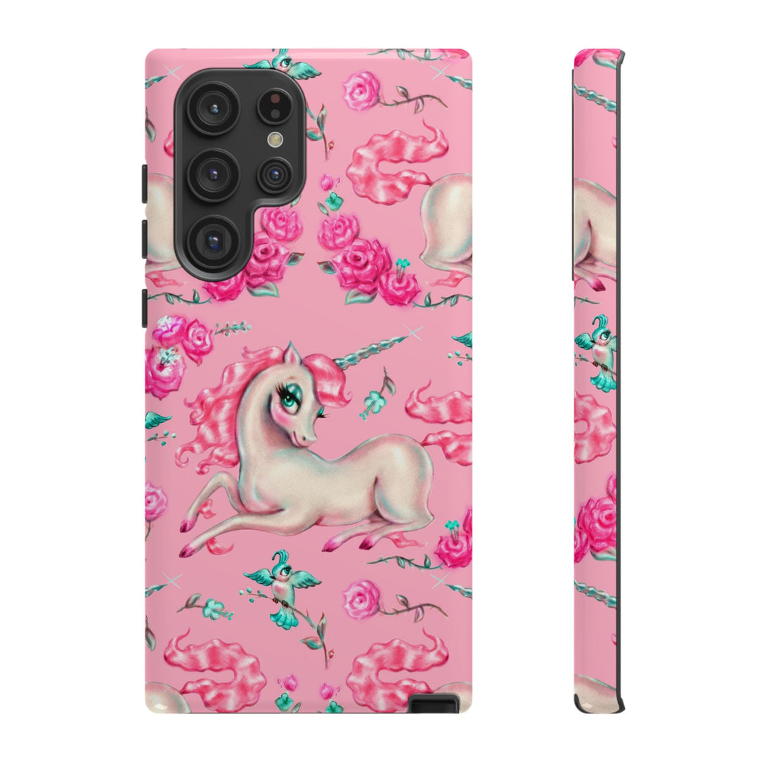 Unicorns and Roses on Pink • Tough Phone Case