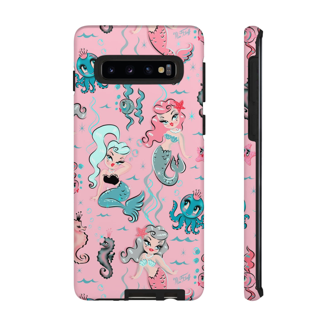 Babydoll Mermaids on Pink • Tough Phone Case