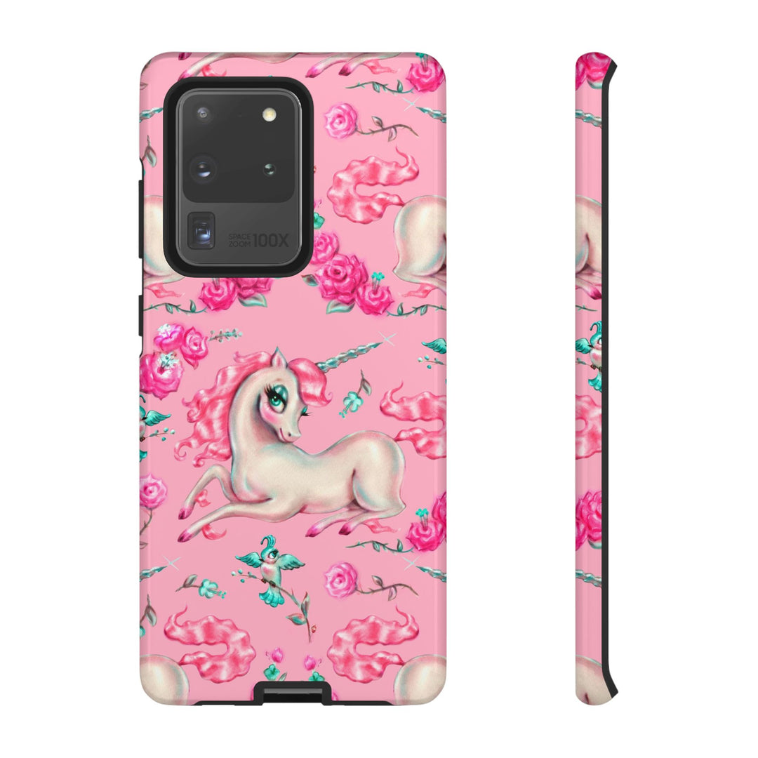 Unicorns and Roses on Pink • Tough Phone Case