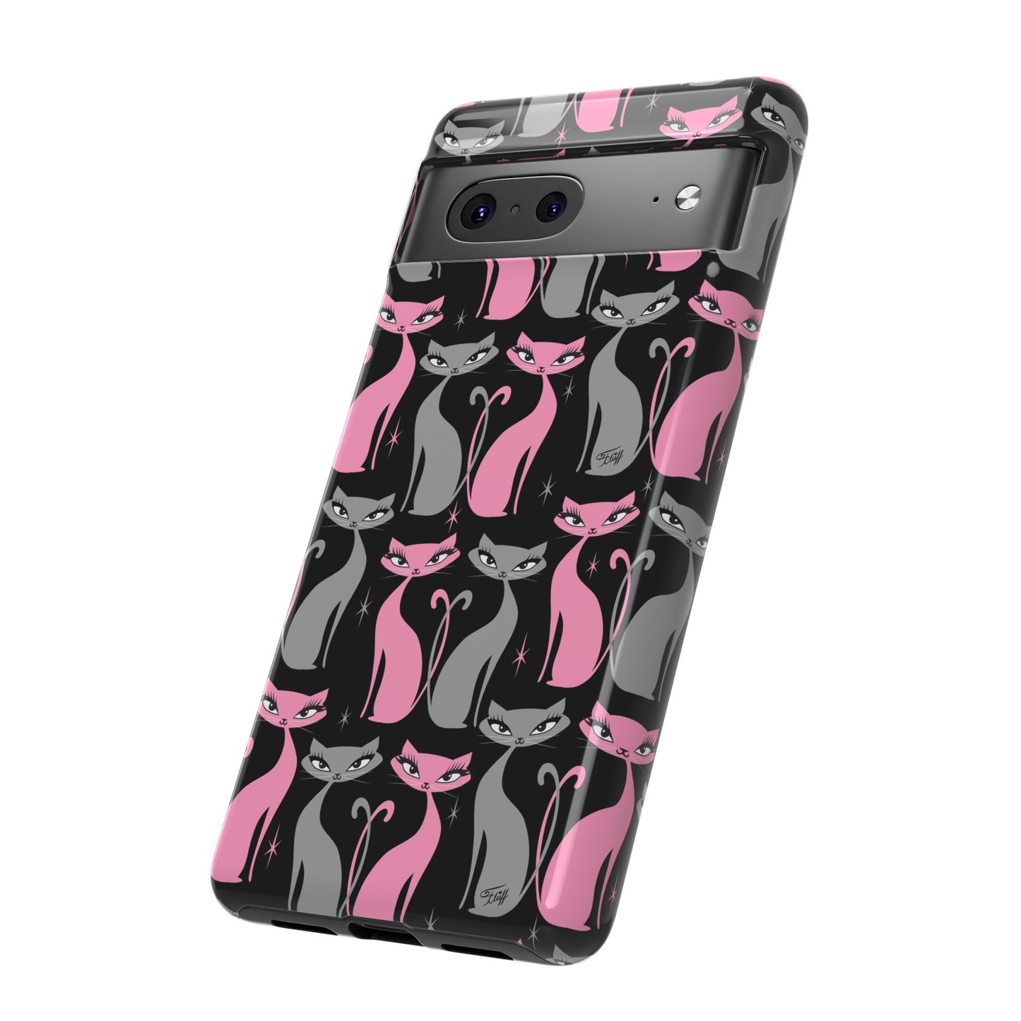 Mod Love Cats on Black • Tough Phone Case