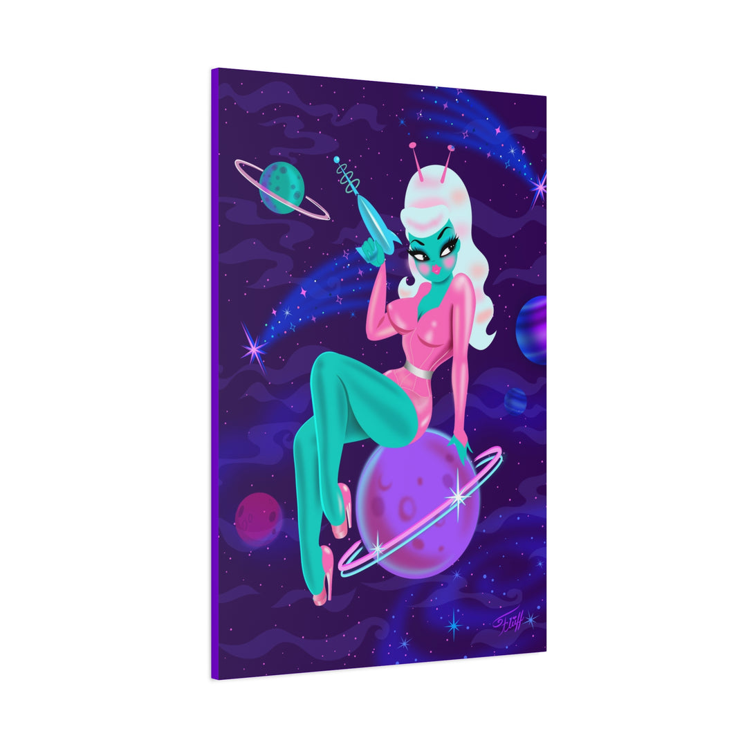 Alien Girl on Saturn • Canvas Gallery Wrap