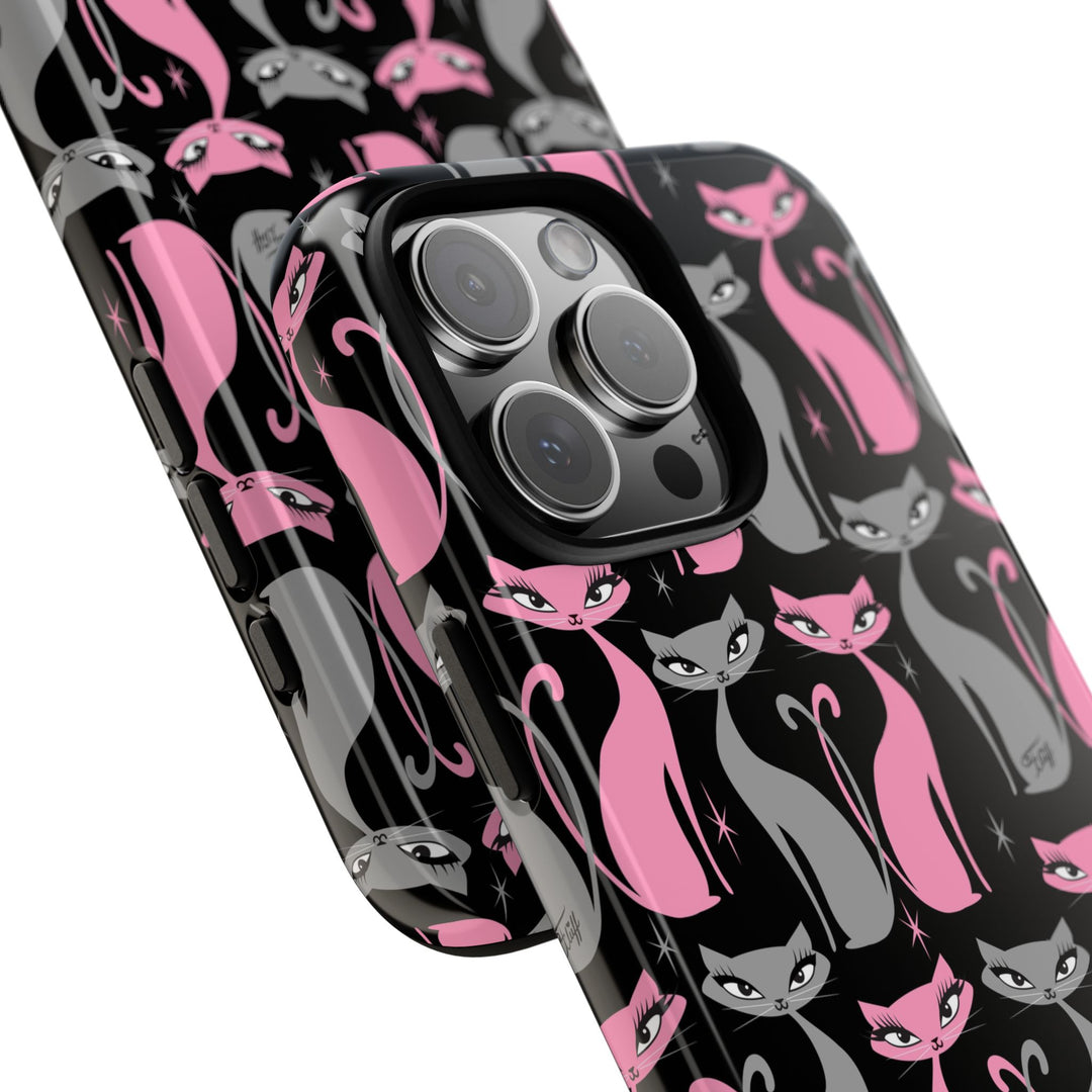 Mod Love Cats on Black • Tough Phone Case