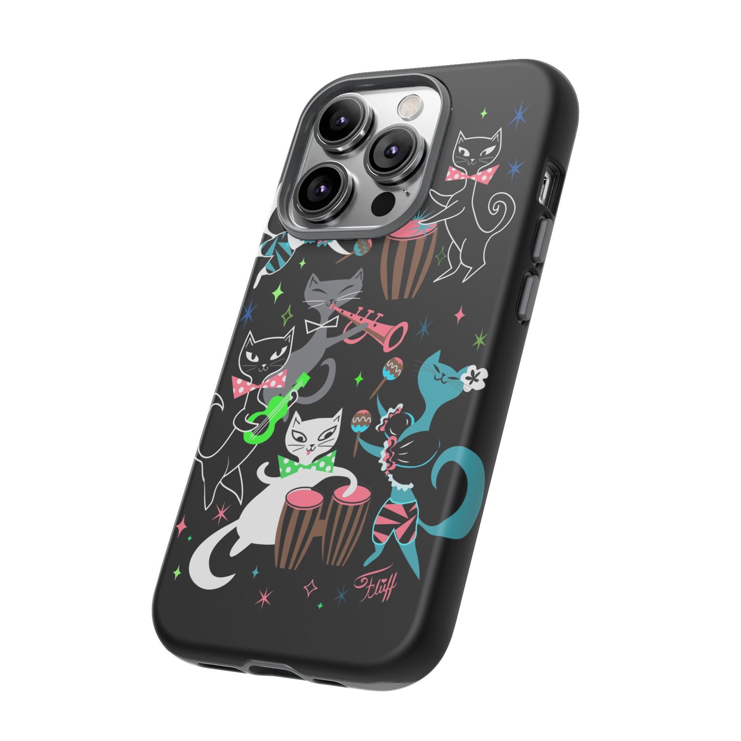 Mambo Kitties Band on Black • Tough Phone Case