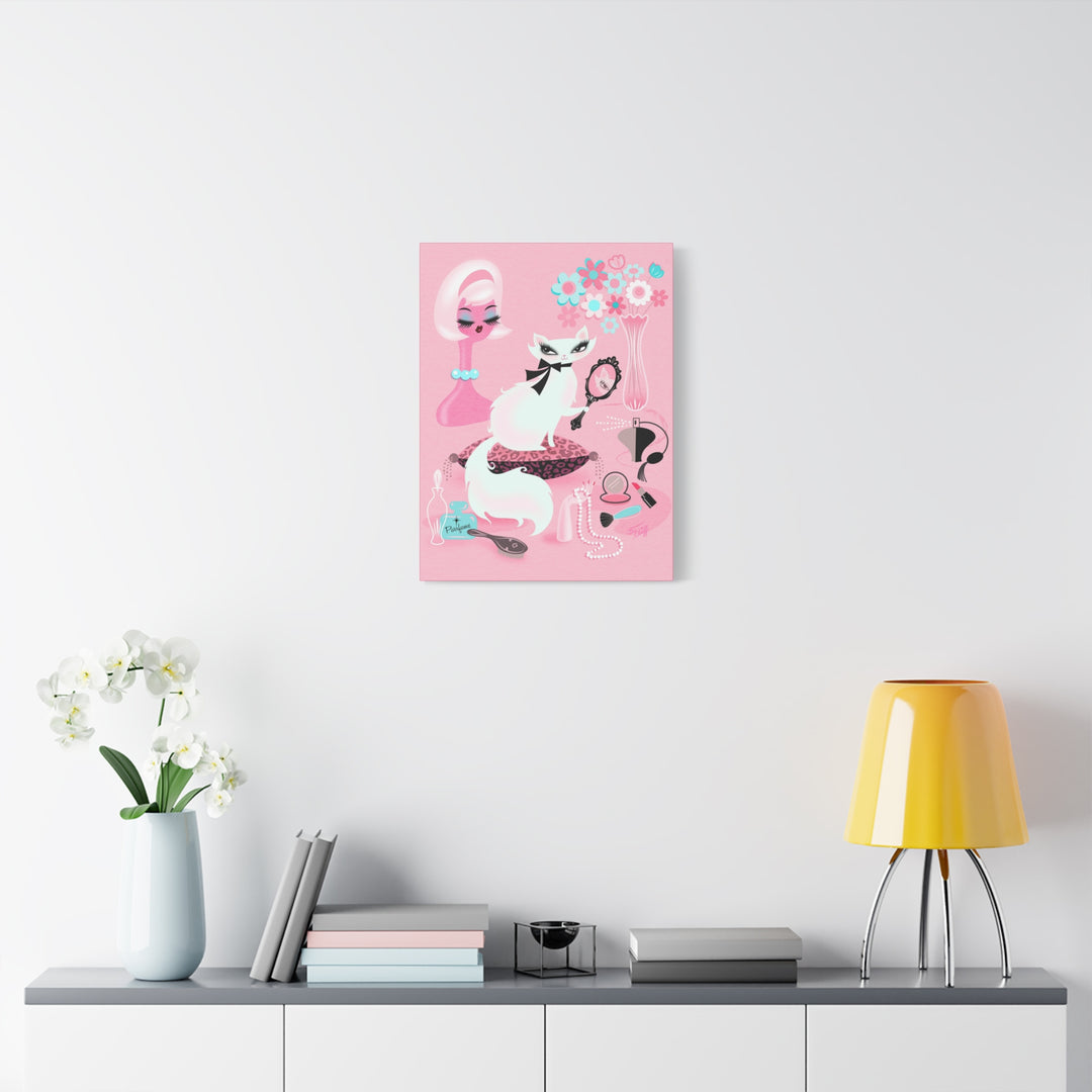 Boudoir Kitty with Mirror • Canvas Gallery Wrap
