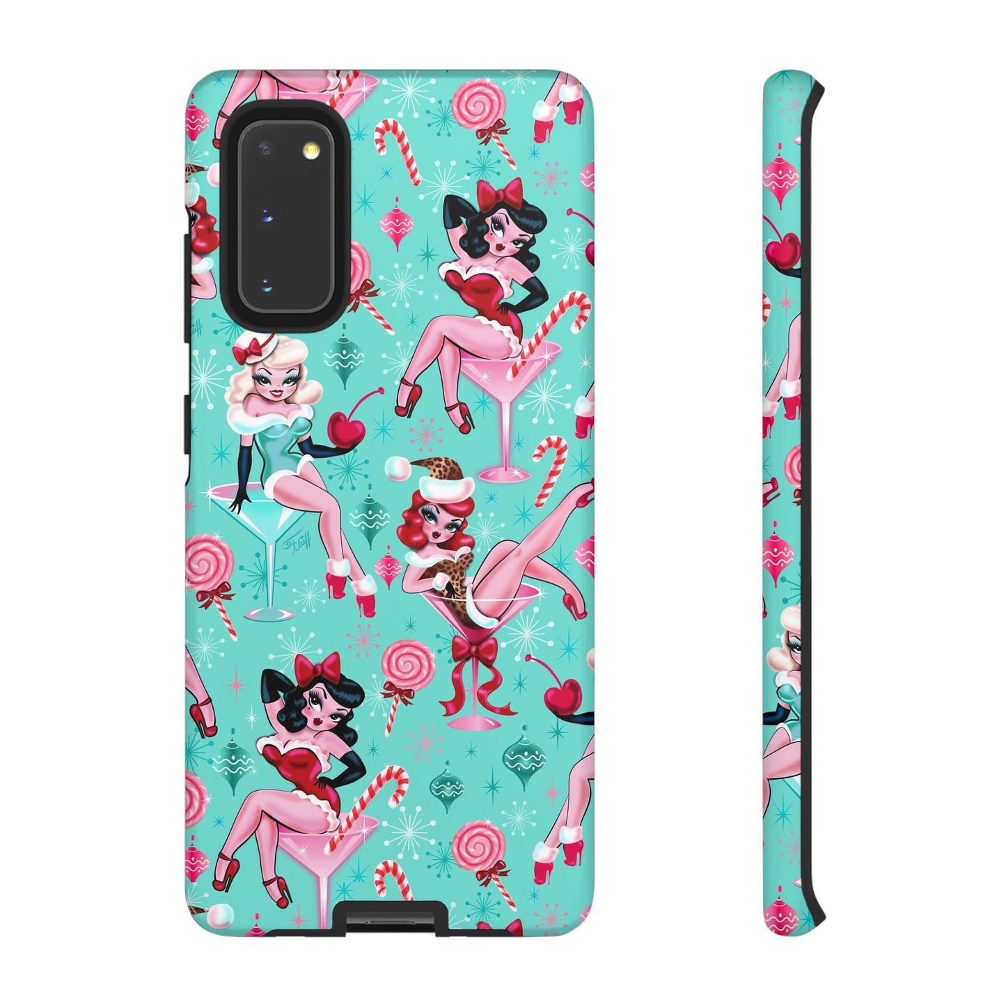 Christmas Candy Martini Pinup Girls • Tough Phone Case