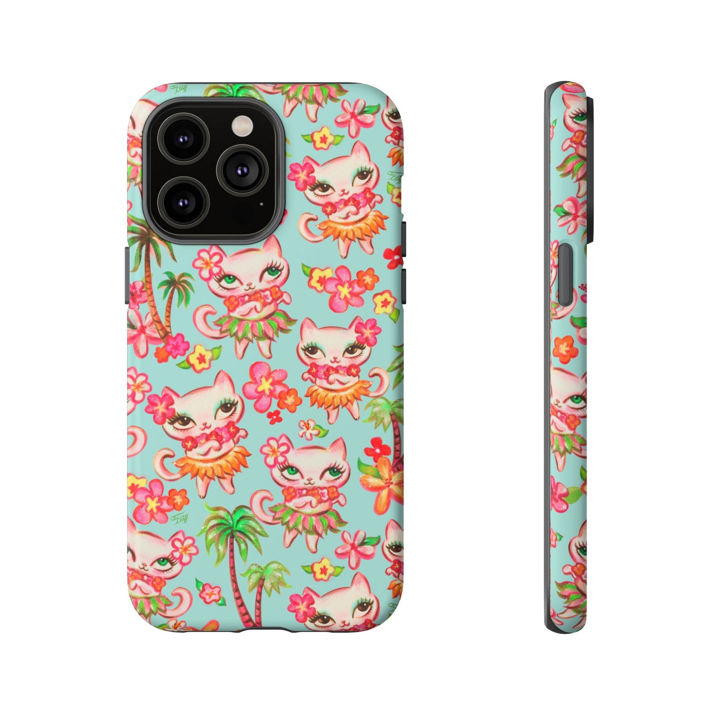 Hula Kitties Aqua • Tough Phone Case