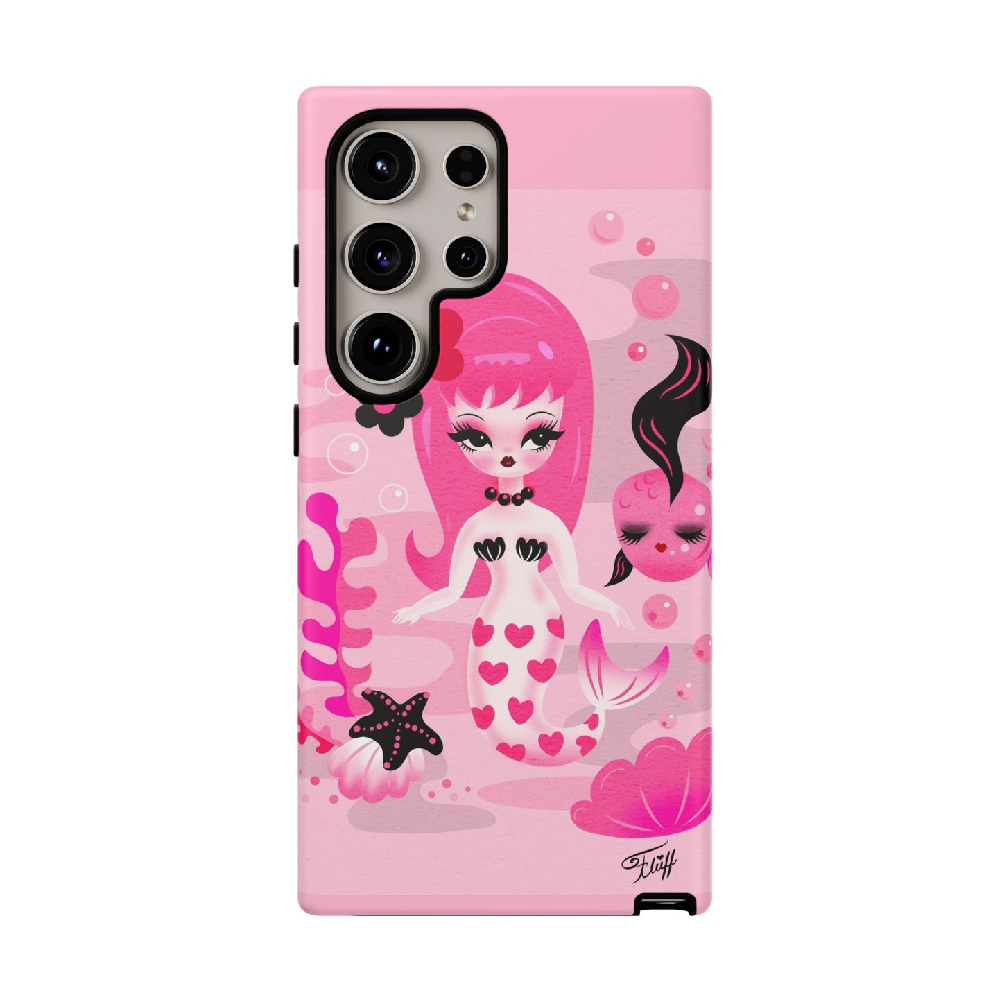 Pink Mod Mermaid • Tough Phone Case