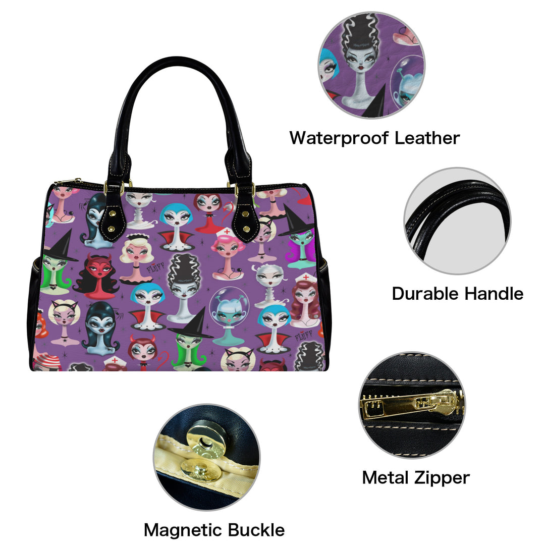 Spooky Dolls Purple • Barrel Handbag