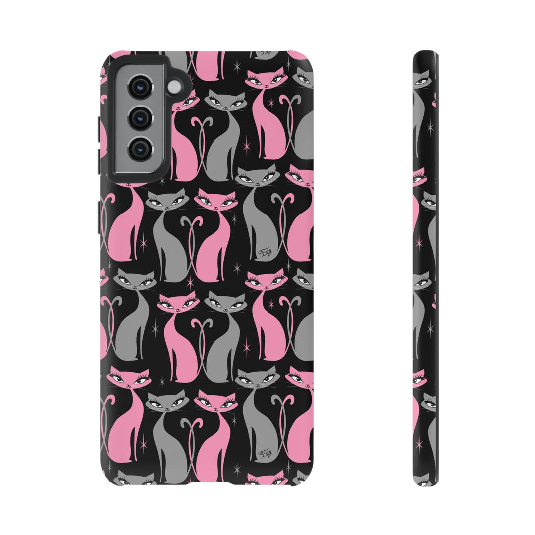 Mod Love Cats on Black • Tough Phone Case