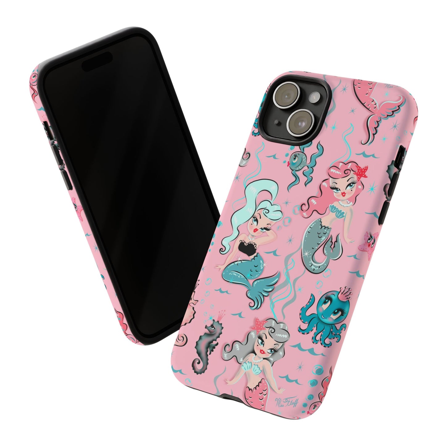 Babydoll Mermaids on Pink • Tough Phone Case