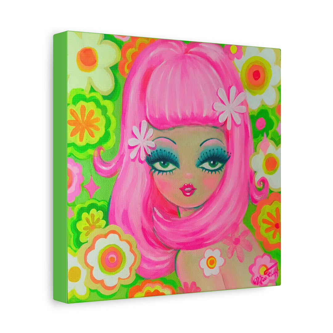 Beauté Mod Girl with Pink Hair • Canvas Gallery Wrap