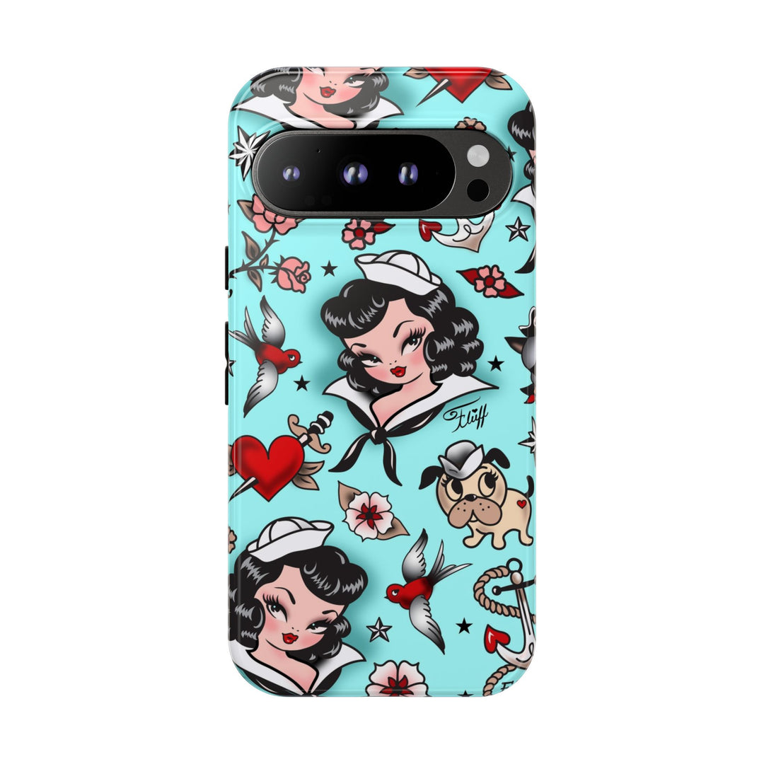 Suzy Sailor Girl on Light Blue • Phone Case