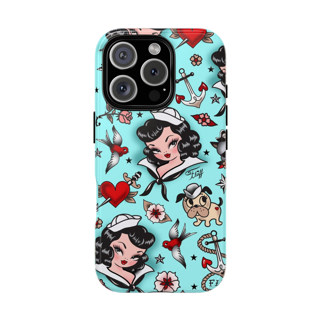 Suzy Sailor Girl on Light Blue • Phone Case
