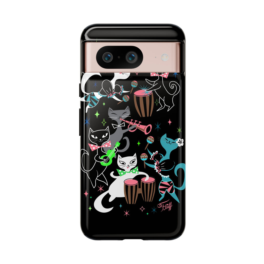 Mambo Kitties Band on Black • Tough Phone Case