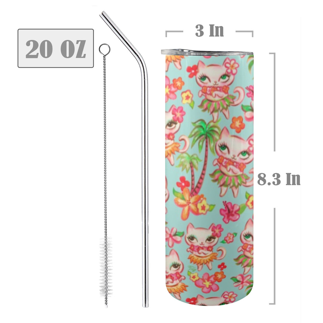 Hula Kitties Aqua • Tall Tumbler 20oz