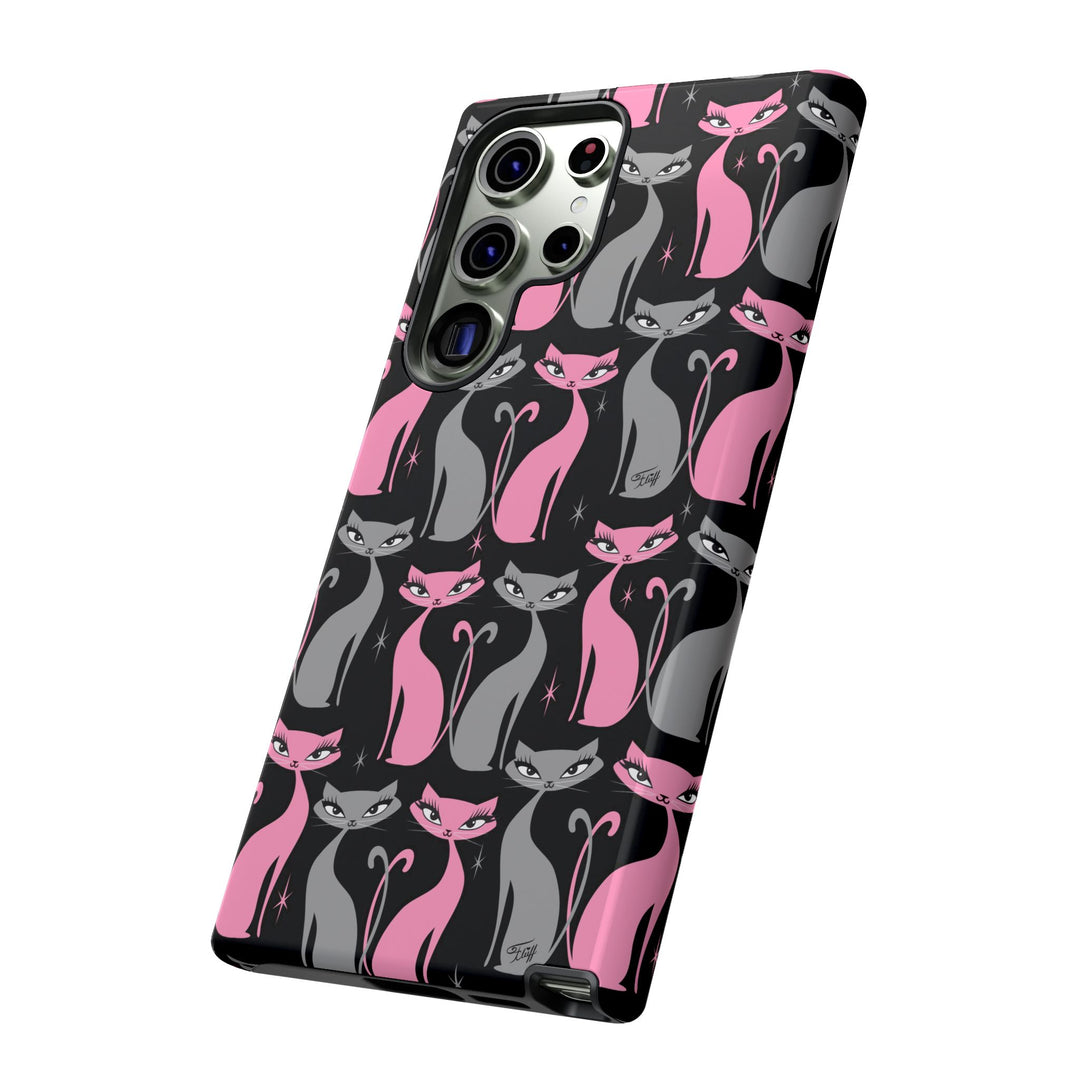 Mod Love Cats on Black • Tough Phone Case