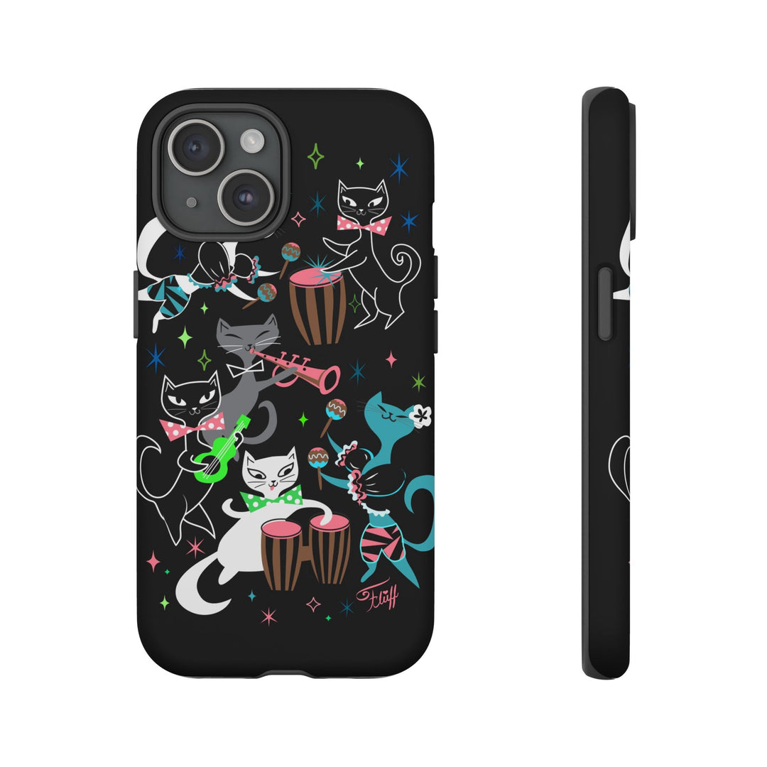 Mambo Kitties Band on Black • Tough Phone Case