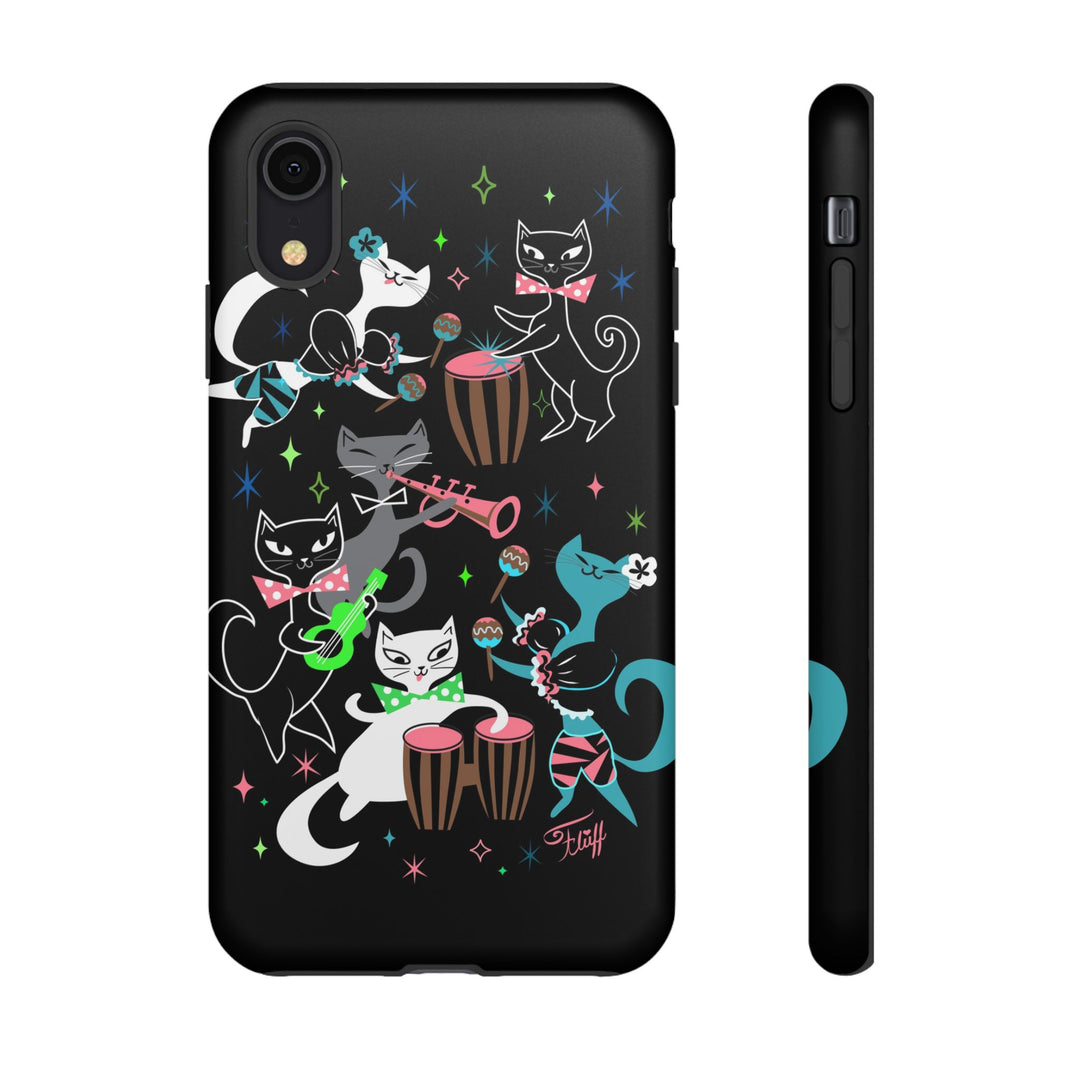 Mambo Kitties Band on Black • Tough Phone Case