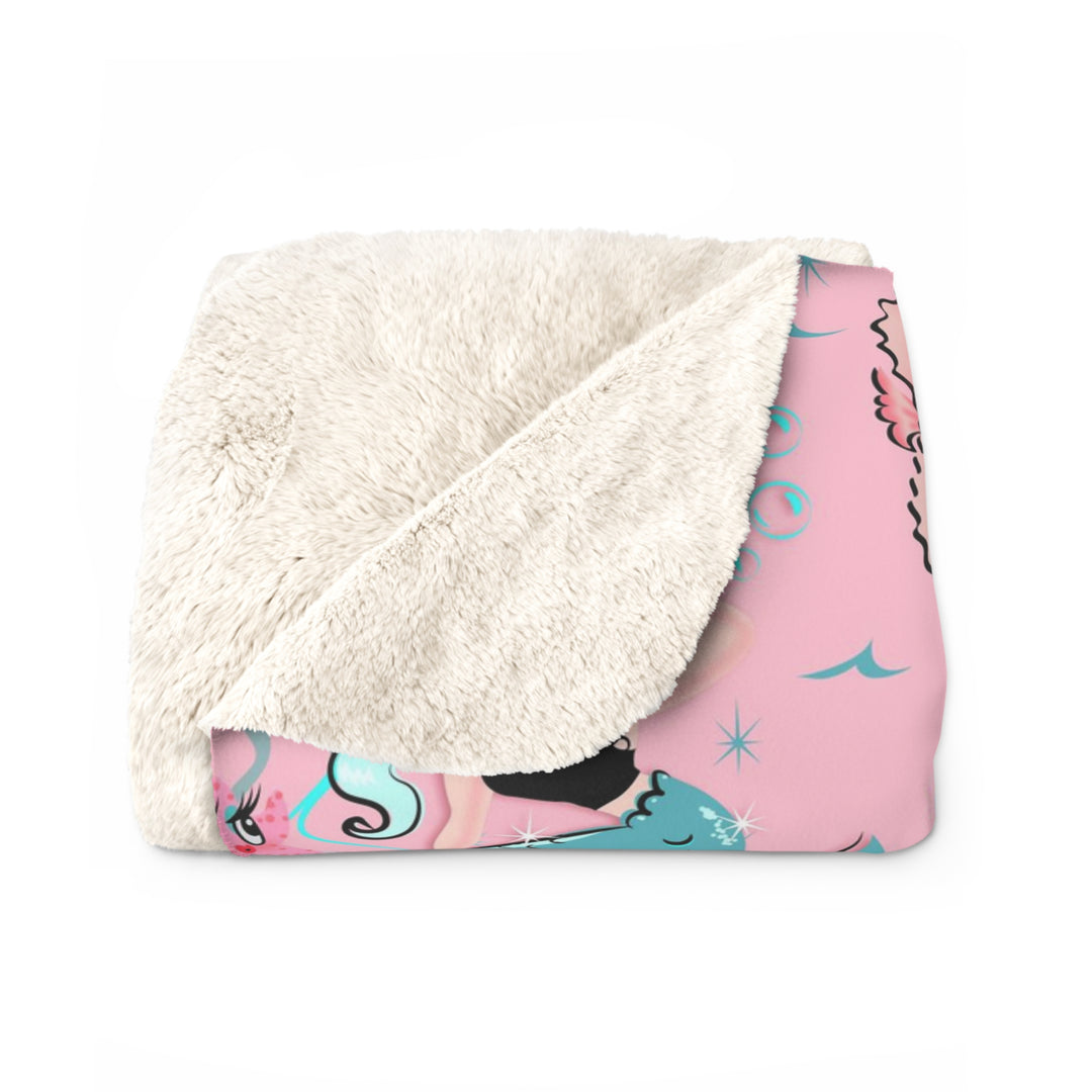 Babydoll Mermaids on Pink  • Sherpa Fleece Blanket