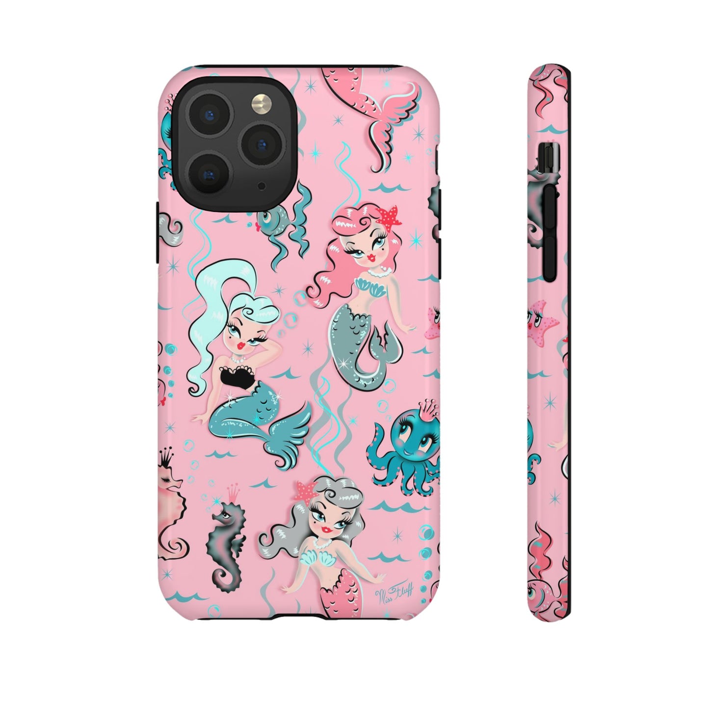 Babydoll Mermaids on Pink • Tough Phone Case