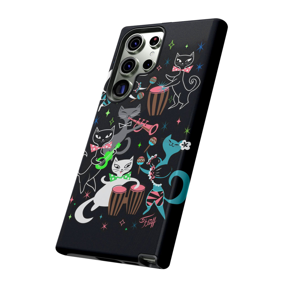 Mambo Kitties Band on Black • Tough Phone Case