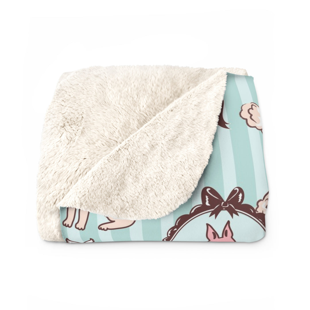 Doggy Boudoir Mint • Sherpa Fleece Blanket