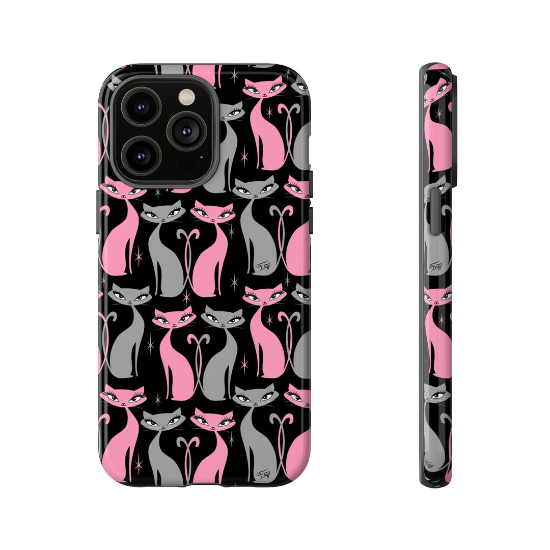 Mod Love Cats on Black • Tough Phone Case