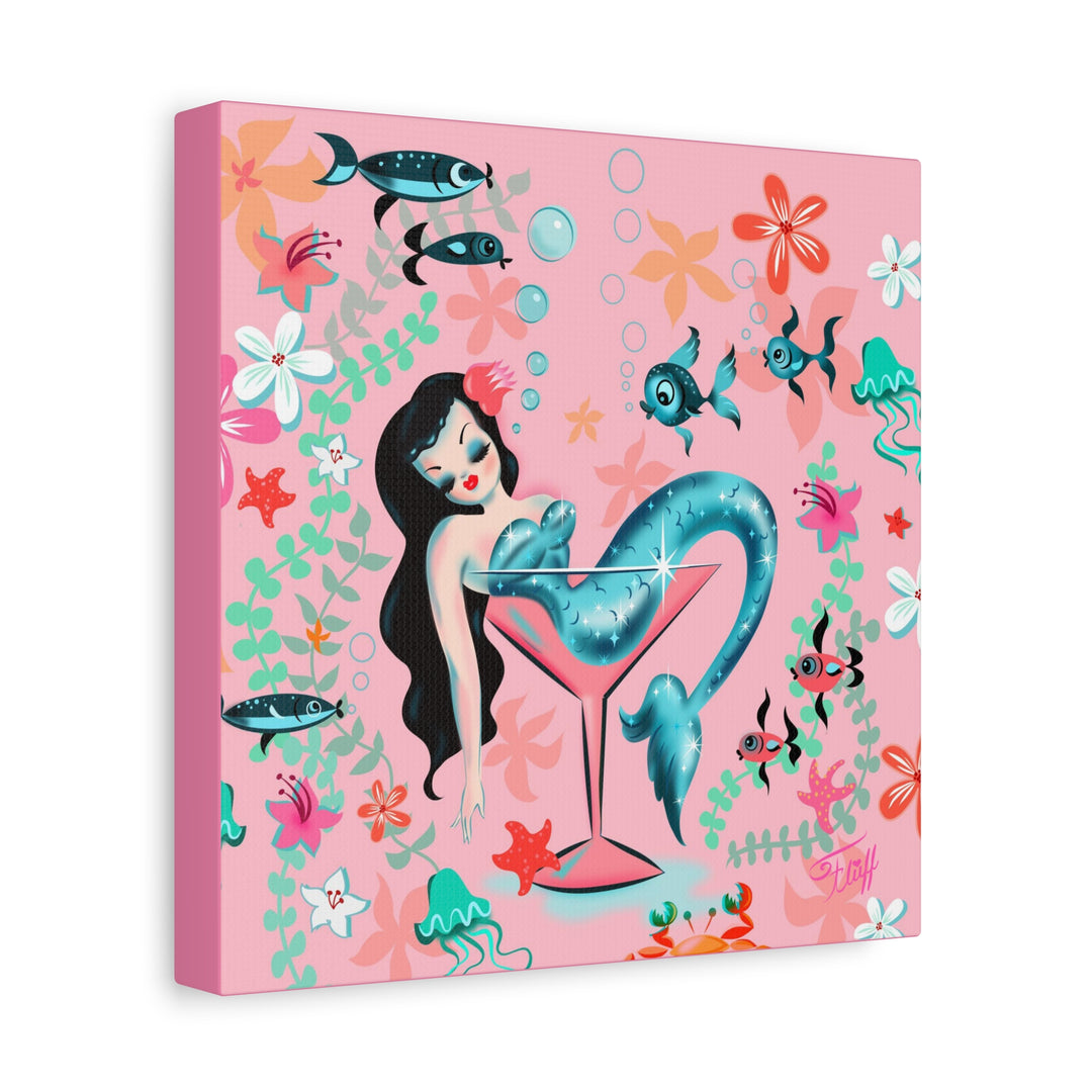 Tipsy Mermaid Peachy Pink • Canvas Gallery Wrap