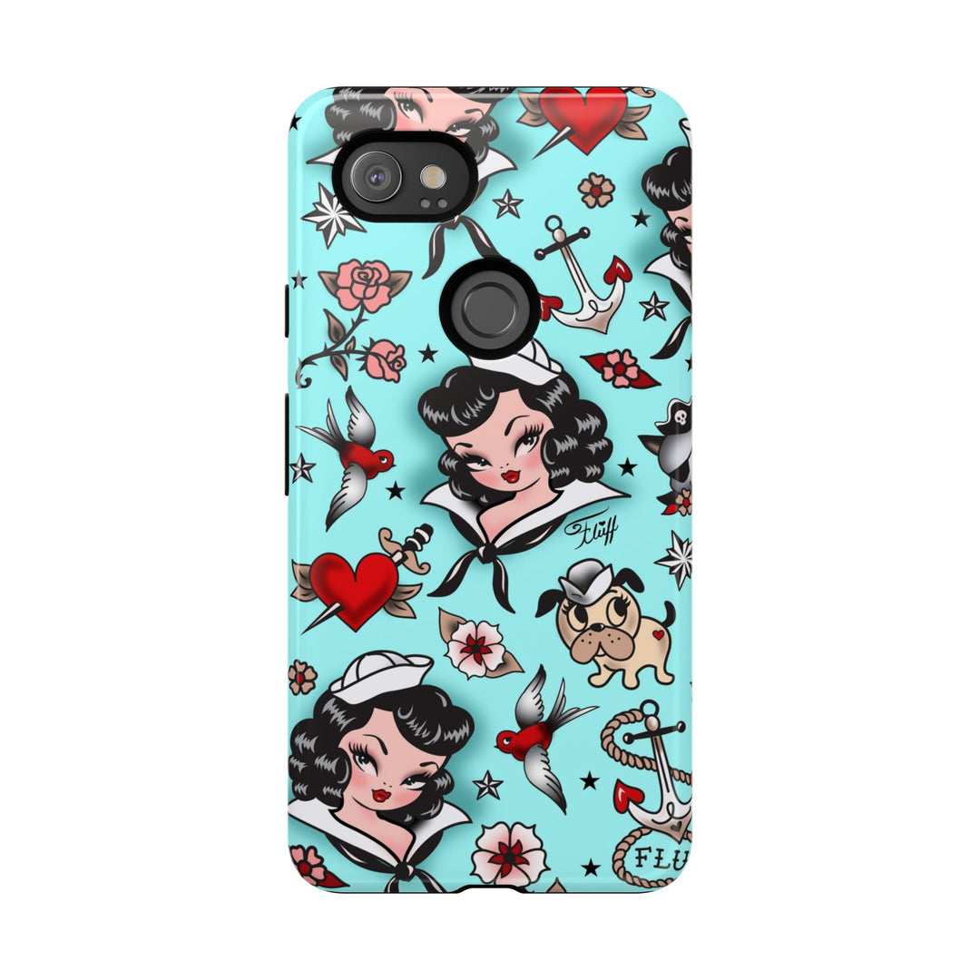 Suzy Sailor Girl on Light Blue • Phone Case