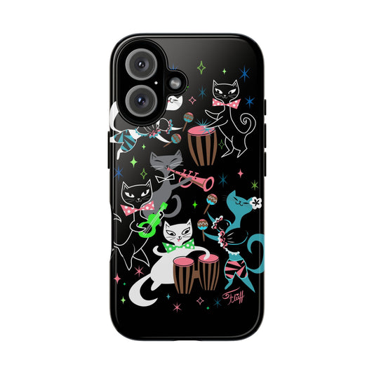 Mambo Kitties Band on Black • Tough Phone Case