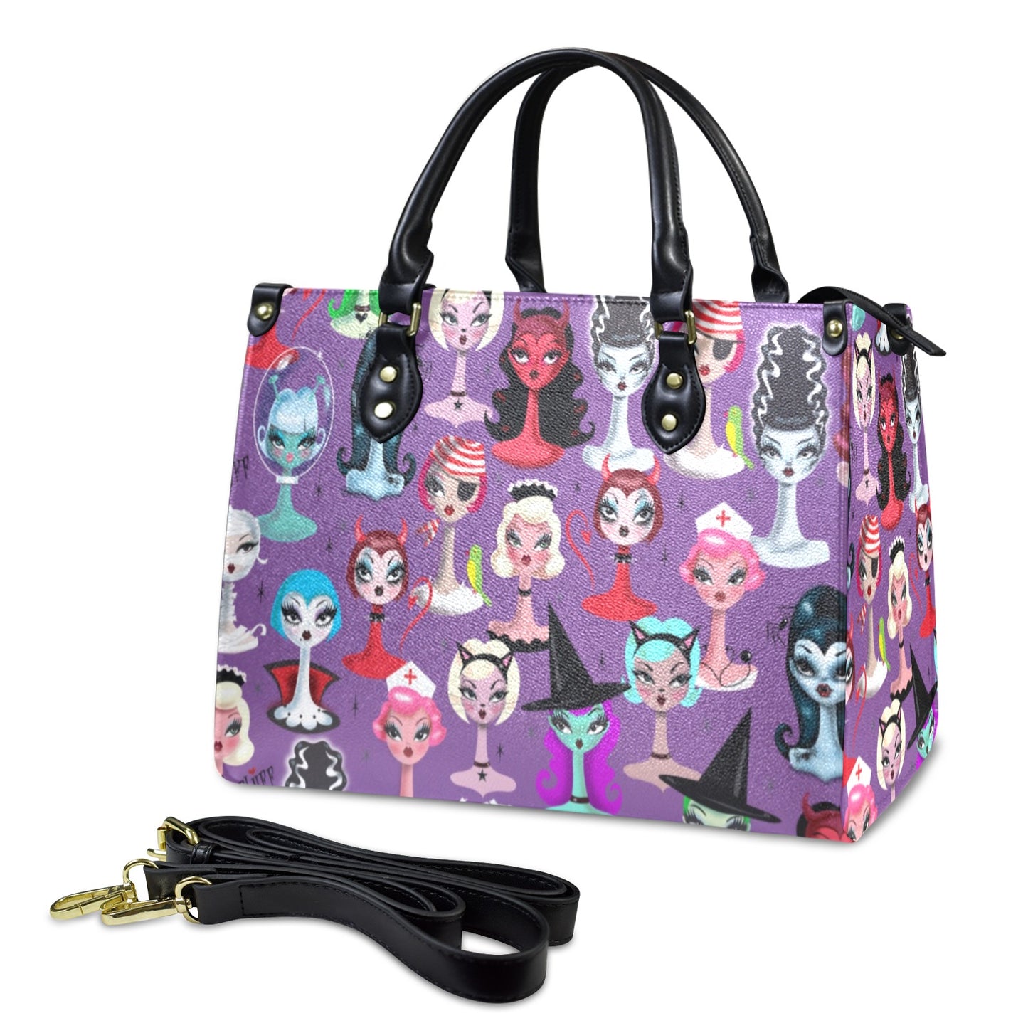 Spooky Dolls Purple • Handbag