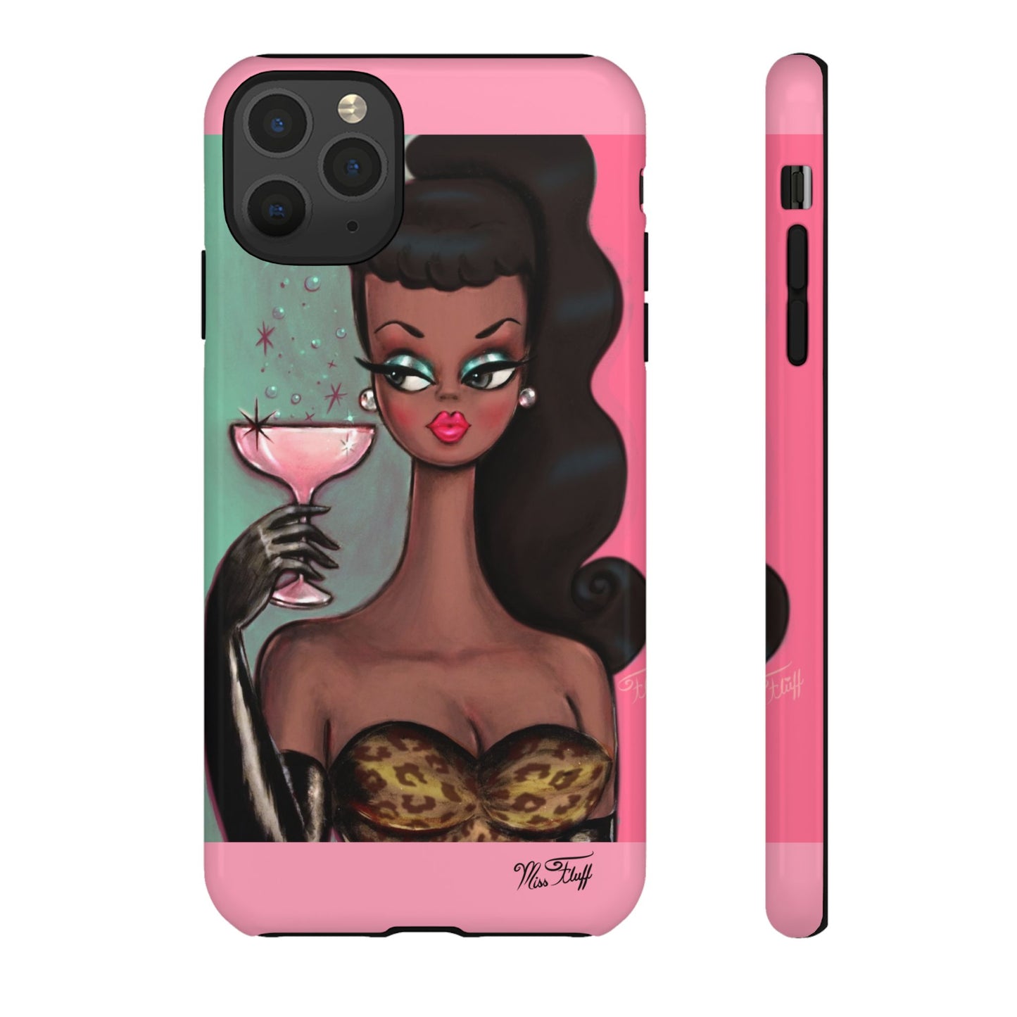 Brunette with Pink Champagne • Tough Phone Case