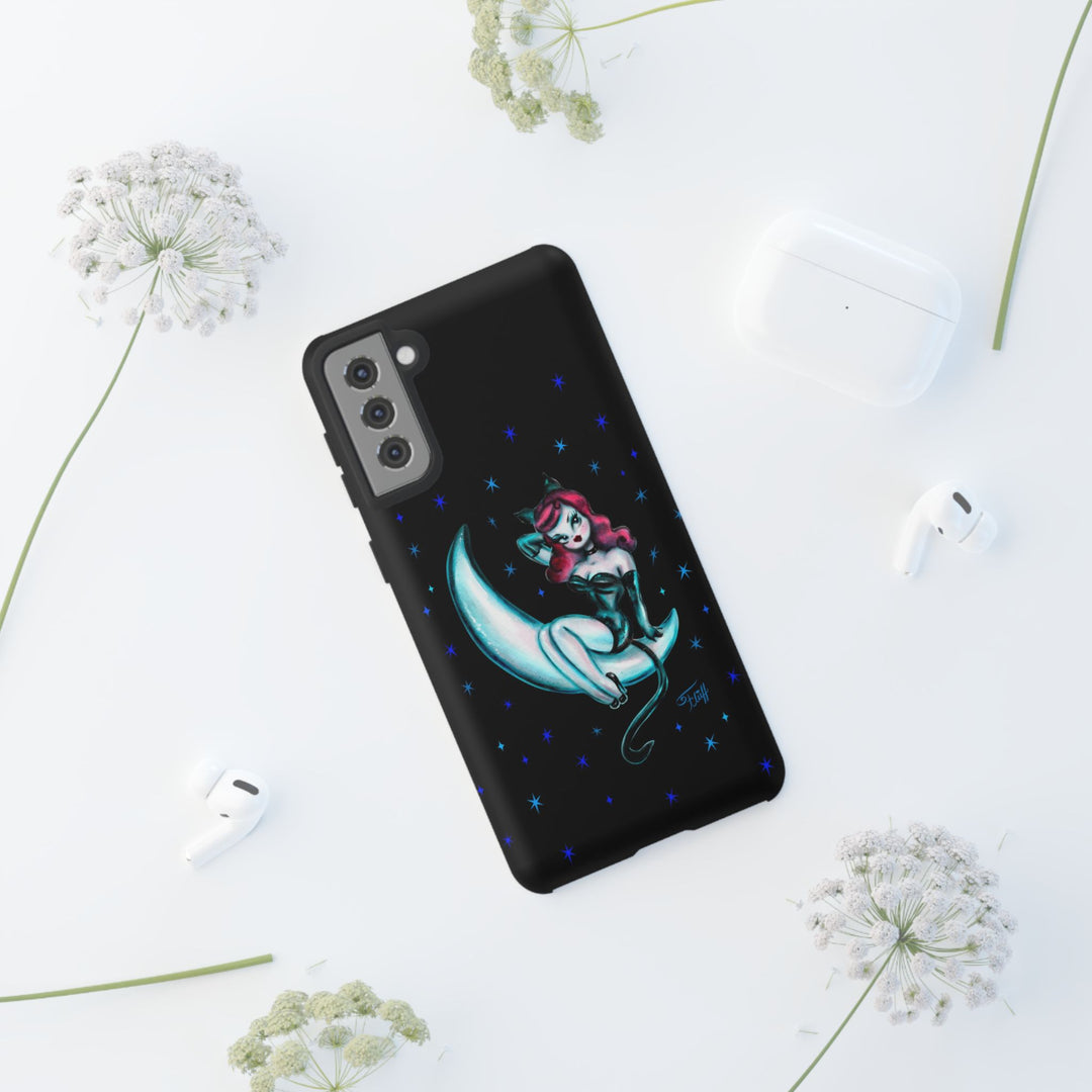 Kitten on the Moon • Tough Phone Case