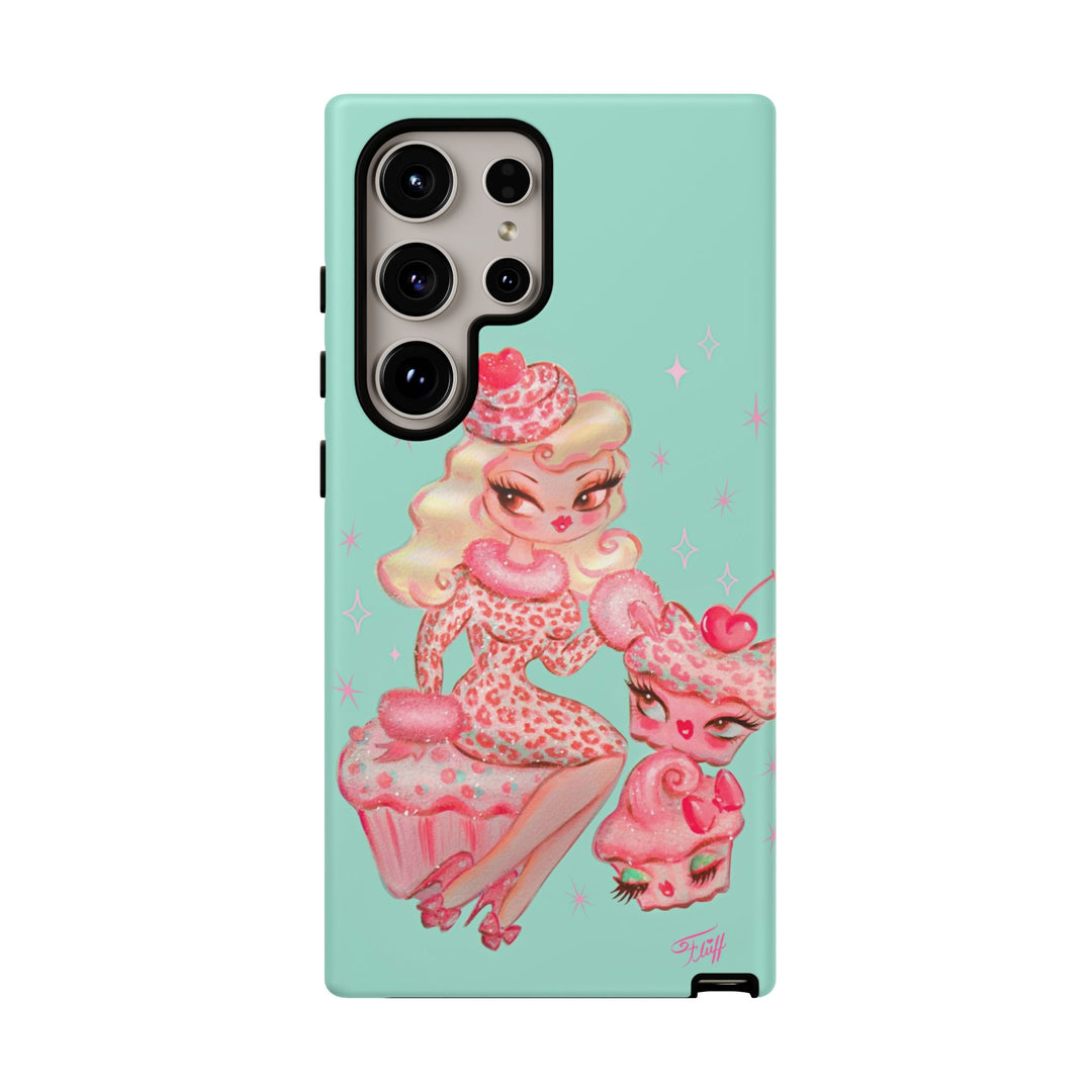 Leopard and Pink Cupcake Girl • Tough Phone Case